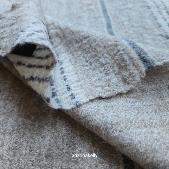 Laraib Cashmere Woven Scarf Natural Earthy Made in Nepal - Picture 3 of 16